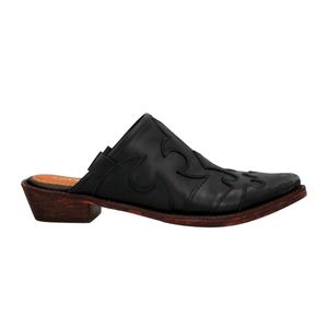 NIB Women's Coral Blue black western mules